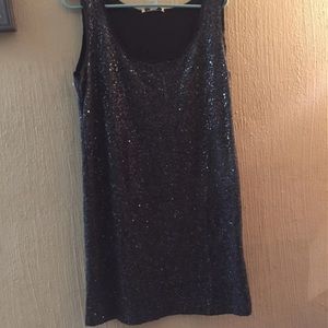 Kenneth Cole sequin dress black silver 6